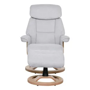 Reggie Recliner Chair + Ottoman in Belfast Grey / Natural Leg by OZ Design, a Chairs for sale on Style Sourcebook