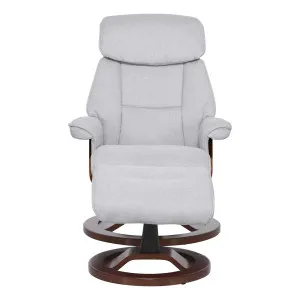 Reggie Recliner Chair + Ottoman in Belfast Grey / Natural Leg by OZ Design, a Chairs for sale on Style Sourcebook