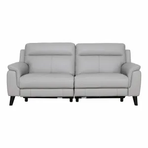 Forbes 3 Seater Recliner Sofa in Leather Pewter by OZ Design, a Sofas for sale on Style Sourcebook