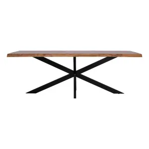 Draper Live Edge Dining Table 180cm in Acacia / Black by OZ Design, a Dining Tables for sale on Style Sourcebook