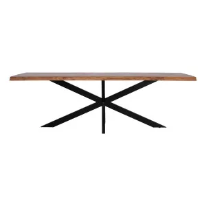 Draper Live Edge Dining Table 240cm in Acacia / Black by OZ Design, a Dining Tables for sale on Style Sourcebook