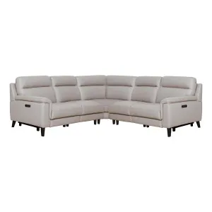 Forbes Modular Recliner Sofa in Leather Light Mocha by OZ Design, a Sofas for sale on Style Sourcebook