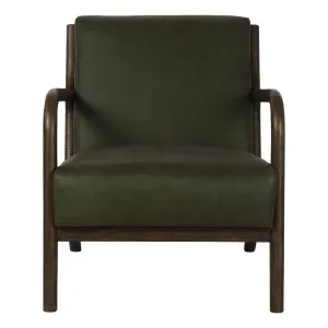 Wesley Occasional Chair in Leather Olive / Dark Chocolate by OZ Design, a Chairs for sale on Style Sourcebook