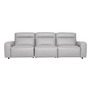 Jude 3 Seater Recliner Sofa in Linea Leather Light Grey by OZ Design, a Sofas for sale on Style Sourcebook