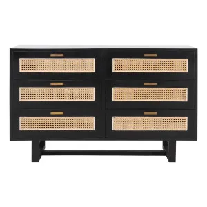 Rita Dresser in Mindi Black / Rattan by OZ Design, a Dressers & Chests of Drawers for sale on Style Sourcebook