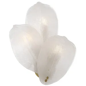 Telbix Monte Frosted Glass Leaf Motif 3-Light Wall Light Brass by Telbix, a Outdoor Lighting for sale on Style Sourcebook