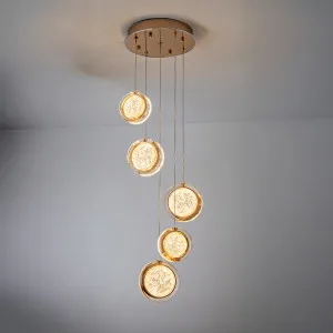 Vencha Yoyo 5 Light Tricolour LED Cluster Pendant Gold by Vencha, a Pendant Lighting for sale on Style Sourcebook