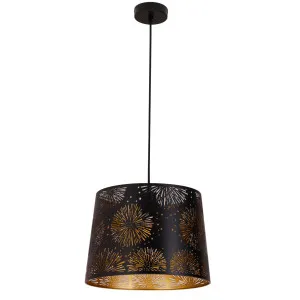 CLA Penshade Starburst Laser-Cut Pendant with Linear Rim Black by Compact Lamps Australia, a Pendant Lighting for sale on Style Sourcebook