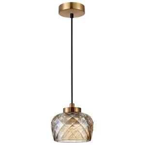 CLA Caramelle Textured Ellipse Glass Tricolour LED Pendant Amber by Compact Lamps Australia, a Pendant Lighting for sale on Style Sourcebook