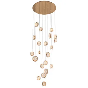Vencha Yoyo 21 Light Tricolour LED Cluster Pendant Gold by Vencha, a Pendant Lighting for sale on Style Sourcebook