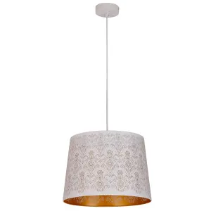 CLA Penshade Fleur de Lis Laser-Cut Pendant with Linear Rim White by Compact Lamps Australia, a Pendant Lighting for sale on Style Sourcebook