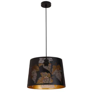 CLA Penshade Maple Leaf Laser-Cut Pendant with Linear Rim Black by Compact Lamps Australia, a Pendant Lighting for sale on Style Sourcebook