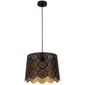 CLA Penshade Floral Laser-Cut Pendant with Curved Rim Black by Compact Lamps Australia, a Pendant Lighting for sale on Style Sourcebook