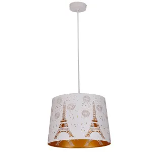 CLA Penshade Eiffel Tower Laser-Cut ??Pendant with Linear Rim White by Compact Lamps Australia, a Pendant Lighting for sale on Style Sourcebook