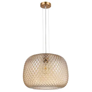CLA Labu Textured Dome Glass Pendant Amber by Compact Lamps Australia, a Pendant Lighting for sale on Style Sourcebook