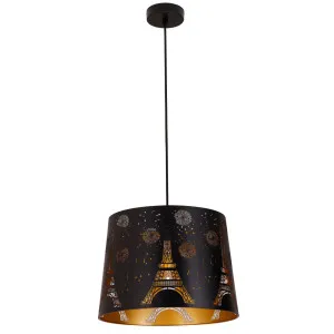 CLA Penshade Eiffel Tower Laser-Cut ??Pendant with Linear Rim Black by Compact Lamps Australia, a Pendant Lighting for sale on Style Sourcebook