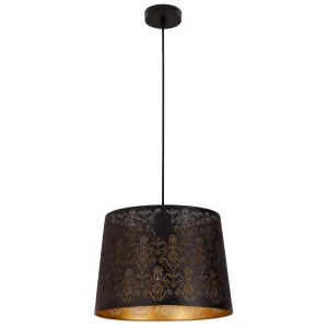 CLA Penshade Fleur de Lis Laser-Cut Pendant with Linear Rim Black by Compact Lamps Australia, a Pendant Lighting for sale on Style Sourcebook