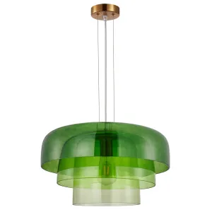 CLA Gelatina Multi-Tier Oversized Dome Glass Pendant with Brass Accents Green by Compact Lamps Australia, a Pendant Lighting for sale on Style Sourcebook