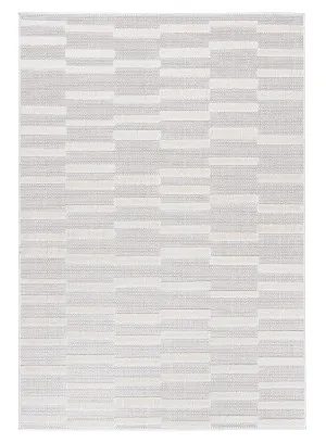 Miran Ivory Cream Striped Indoor Outdoor Rug by Miss Amara, a Other Rugs for sale on Style Sourcebook