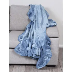 Ruffle Throw Denim by null, a Throws for sale on Style Sourcebook