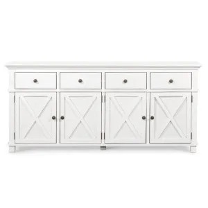 Sorrento 4 Door Hamptons 188cm Buffet White by Florabelle Living, a Sideboards, Buffets & Trolleys for sale on Style Sourcebook