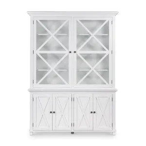 Sorrento Large Glass Door Hamptons Cabinet White by Florabelle Living, a Sideboards, Buffets & Trolleys for sale on Style Sourcebook