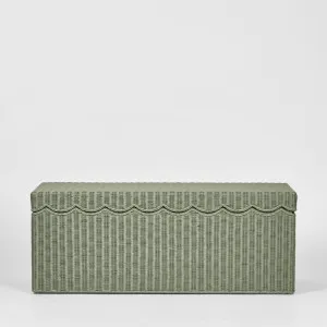 Belle Rattan Storage Bench Green by Florabelle Living, a Sideboards, Buffets & Trolleys for sale on Style Sourcebook
