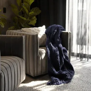 Bambury Asha Navy Throw by null, a Throws for sale on Style Sourcebook