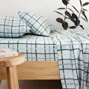 Bambury Campbell Flannelette Blue Sheet Set by null, a Sheets for sale on Style Sourcebook