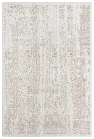 Amelia Cream Ivory and Brown Traditional Floral Rug by Miss Amara, a Persian Rugs for sale on Style Sourcebook
