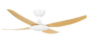 Brilliant Amari 52" (1320mm) Indoor/Outdoor Coastal Ceiling Fan and Remote White & Oak by Brilliant, a Ceiling Fans for sale on Style Sourcebook