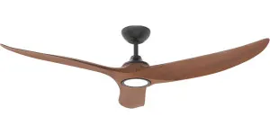 Hunter Pacific Evolve 60" EC/DC Ceiling Fan with LED Light Kit and Remote Black and Koa by Hunter Pacific, a Ceiling Fans for sale on Style Sourcebook