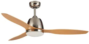 Martec Elite (1200mm) 48" Ceiling Fan With ABS Blades And 20W LED CCT Dimmable Light Brushed Nickel With Bamboo by Martec, a Ceiling Fans for sale on Style Sourcebook