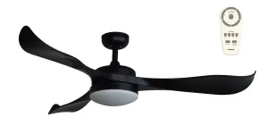 Martec Scorpion 52" (1300mm) 3 Blade DC Ceiling Fan With 20W Dimmable LED CCT Light And Remote Matt Black by Martec, a Ceiling Fans for sale on Style Sourcebook
