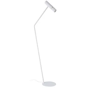 Eglo Caminia Minimalist Floor Lamp with Adjustable Textured Head White by Eglo, a Floor Lamps for sale on Style Sourcebook