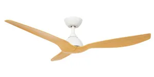 Brilliant Durban 58" Indoor/Outdoor DC Ceiling Fan and Remote Matte White & Light Beechwood by Brilliant, a Ceiling Fans for sale on Style Sourcebook