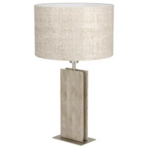 Eglo Belesar Contemporary Table Lamp with Textured Stone Base Satin Nickel by Eglo, a Table & Bedside Lamps for sale on Style Sourcebook