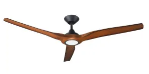 Hunter Pacific Radical 2 Indoor/Outdoor 60" DC Ceiling Fan with 15W CCT LED and Remote Matt Black with Koa Blades by Hunter Pacific, a Ceiling Fans for sale on Style Sourcebook
