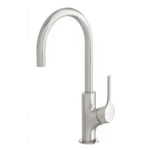 Phoenix Vivid Slimline Oval Sink Mixer 160mm Gooseneck - Brushed Nickel by PHOENIX, a Kitchen Taps & Mixers for sale on Style Sourcebook