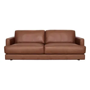 Temple 3 Seater Sofa in Urbane Leather Dark Brown by OZ Design, a Sofas for sale on Style Sourcebook