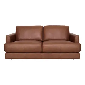 Temple 2 Seater Sofa in Urbane Leather Dark Brown by OZ Design, a Sofas for sale on Style Sourcebook
