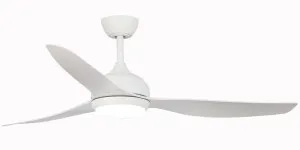 Claro Whisper 58" DC Ceiling Fan with LED Light & Remote White by Claro, a Ceiling Fans for sale on Style Sourcebook