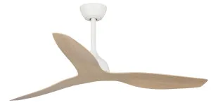 Claro Whisper 48" DC Ceiling Fan with Remote White and Oak by Claro, a Ceiling Fans for sale on Style Sourcebook