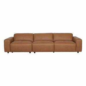 Harry 4.5 Seater Sofa in Urbane Leather Light Brown by OZ Design, a Sofas for sale on Style Sourcebook