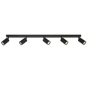 Telbix Picard 5 Light Minimalist Bar Spotlight with Rotatable Heads Black by Telbix, a Spotlights for sale on Style Sourcebook