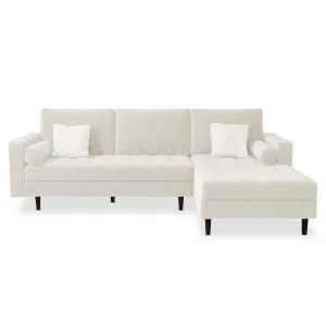Claude 3 Seater Velvet Sofa With Chaise by Luxo, a Sofas for sale on Style Sourcebook