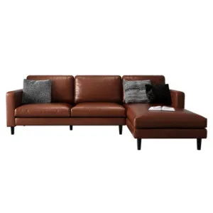 Nornas 3 Seater PU Leather Sofa with Chaise by Luxo, a Sofas for sale on Style Sourcebook