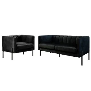 Avian 3 Seater Velvet Sofa Set with Steel Legs by Luxo, a Sofas for sale on Style Sourcebook