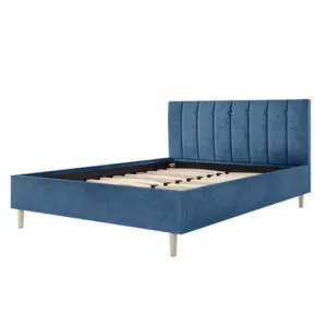 Kelly Single Velvet Fabric Bed Frame in Ocean Blue by Luxo Furniture, a Beds & Bed Frames for sale on Style Sourcebook