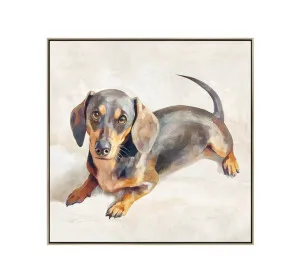 Dachshund Delight Wall Art Canvas 80cm x 80cm by Luxe Mirrors, a Artwork & Wall Decor for sale on Style Sourcebook